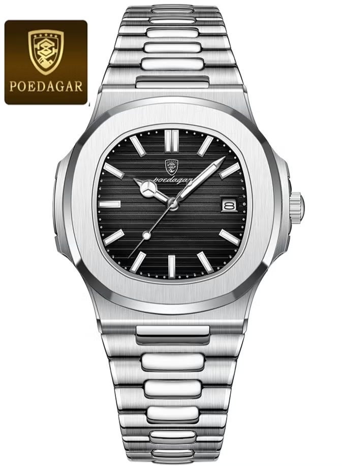 پوداجار هدايا الرجال رجل ساعة الماء مضيئة الرجال ساعة الكوارتز-41mm - Image 1